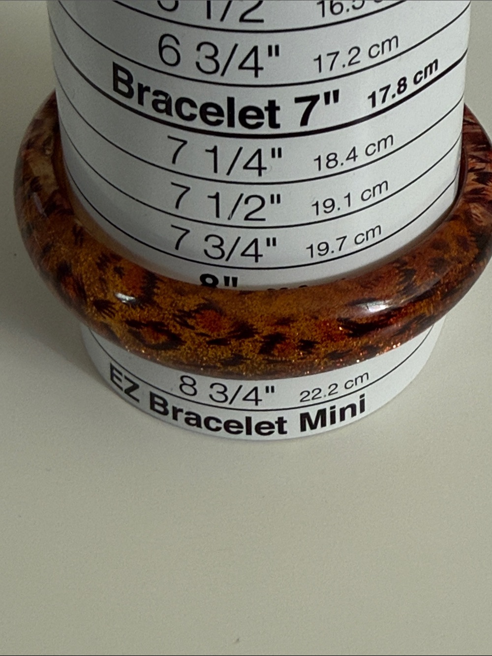 Vintage lucite acrylic bangle bracelet Brown Gold leopard print & glitter 80’s - Picture 7 of 16